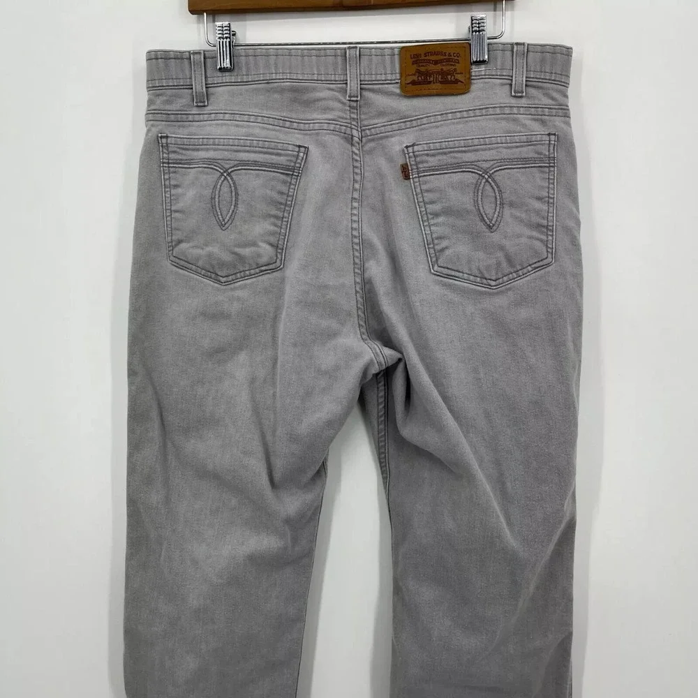 Levis Mens Gray Straight Leg Denim Jeans W38 L30 Vintage 041035-1